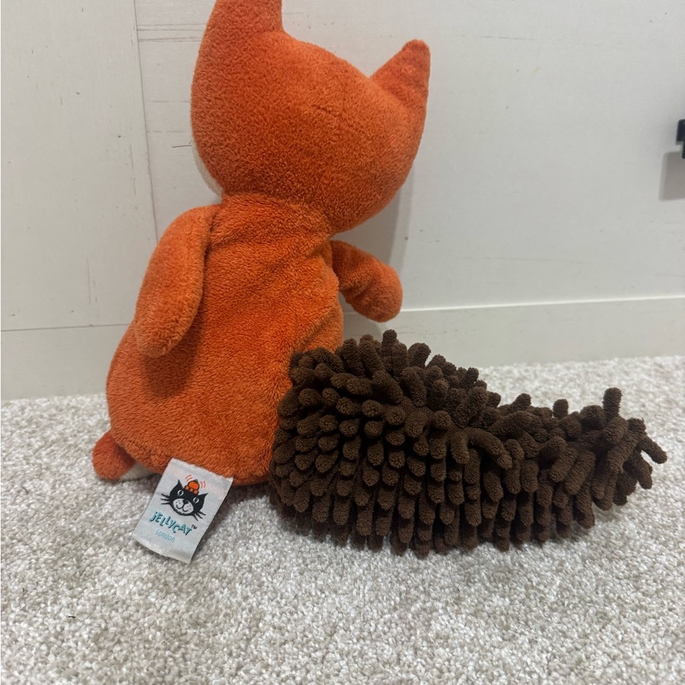 Jellycat London 12" Woodland Fox Orange Stuffed Plush Bushy Brown Tail Lovey - Picture 5 of 8